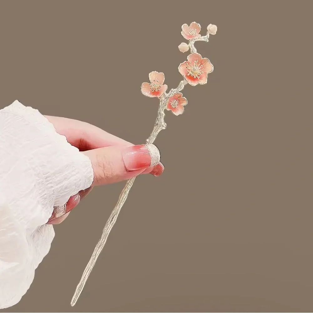 Elegant Flower Pink Floral Hairpin